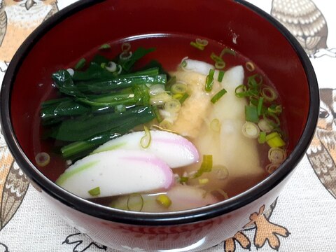 和食麺類のお供‼️ほうれん草ときつね❗お雑煮❗